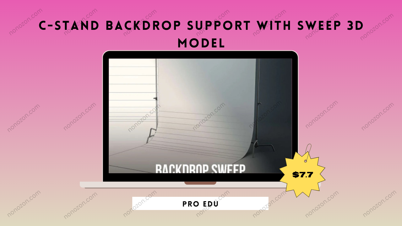 C-Stand Backdrop Support With Sweep 3D Model