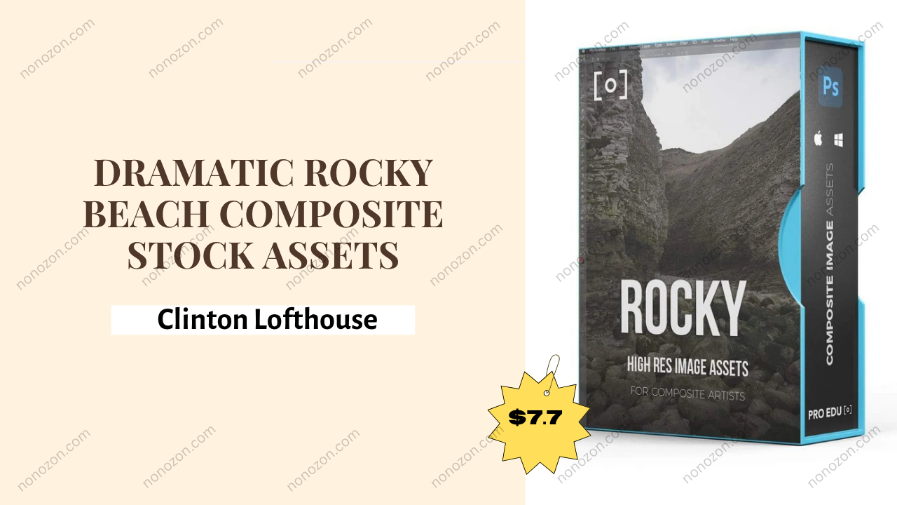 Dramatic Rocky Beach Composite Stock Assets