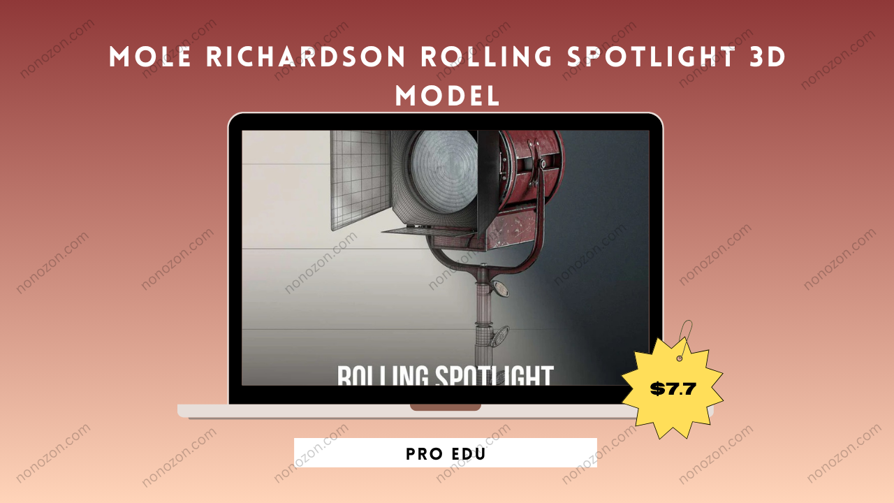 Mole Richardson Rolling Spotlight 3D Model