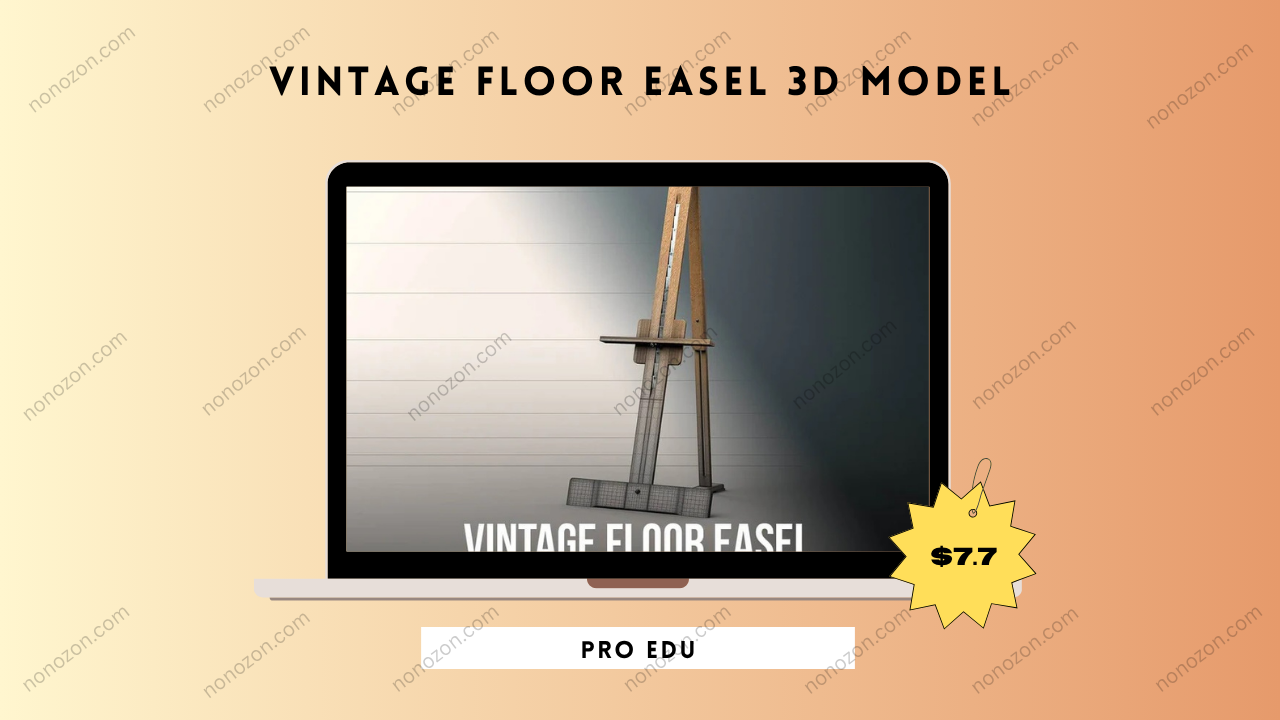 Vintage Floor Easel 3D Model