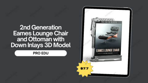 2nd Generation Eames Lounge Chair and Ottoman with Down Inlays 3D Model