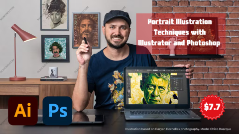 Portrait Illustration Techniques with Illustrator and Photoshop