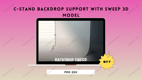 C-Stand Backdrop Support With Sweep 3D Model