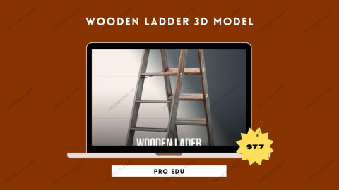 Wooden Ladder 3D Model